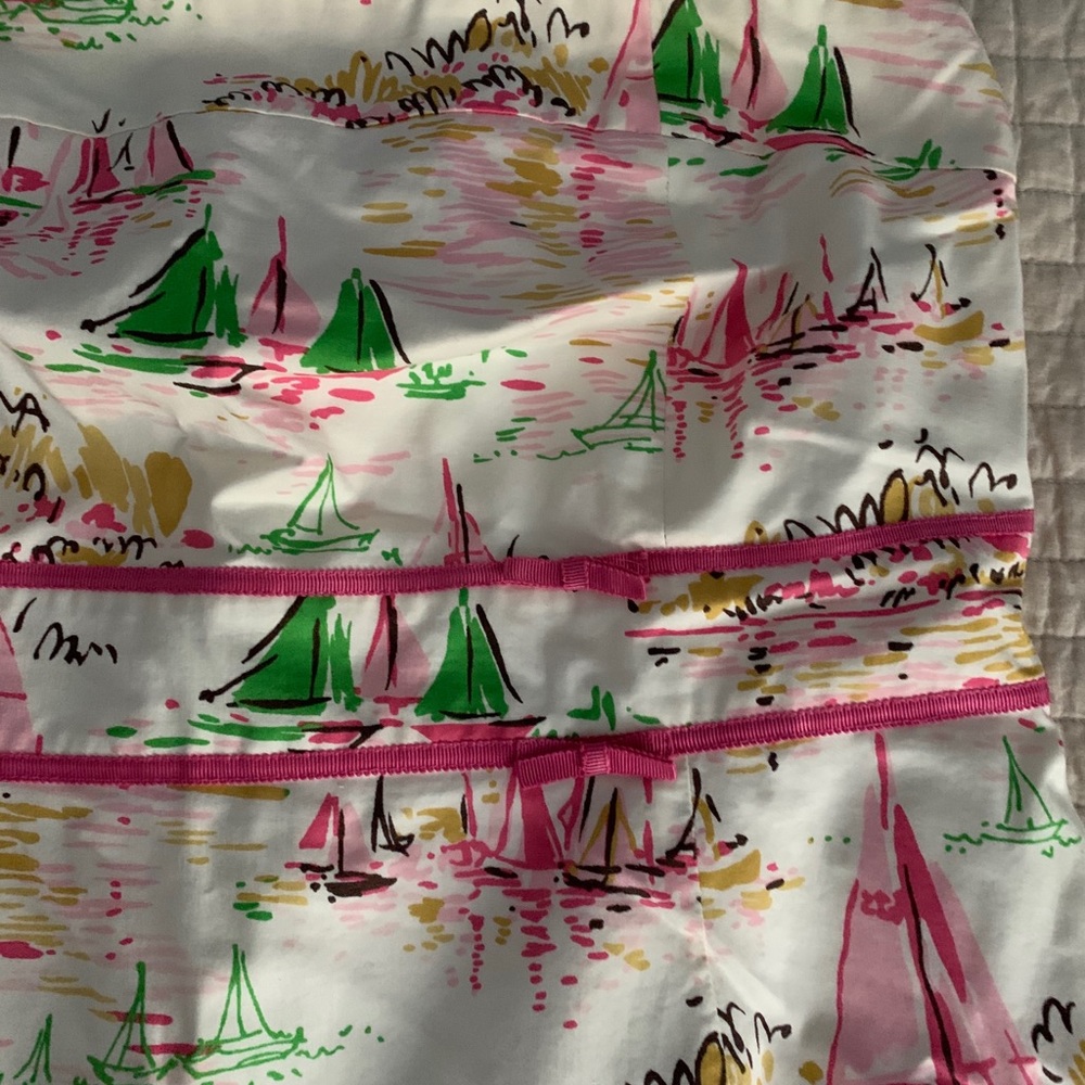 J. Crew Strapless Dress, Sailboat Print, Size 14 - Picture 3 of 4
